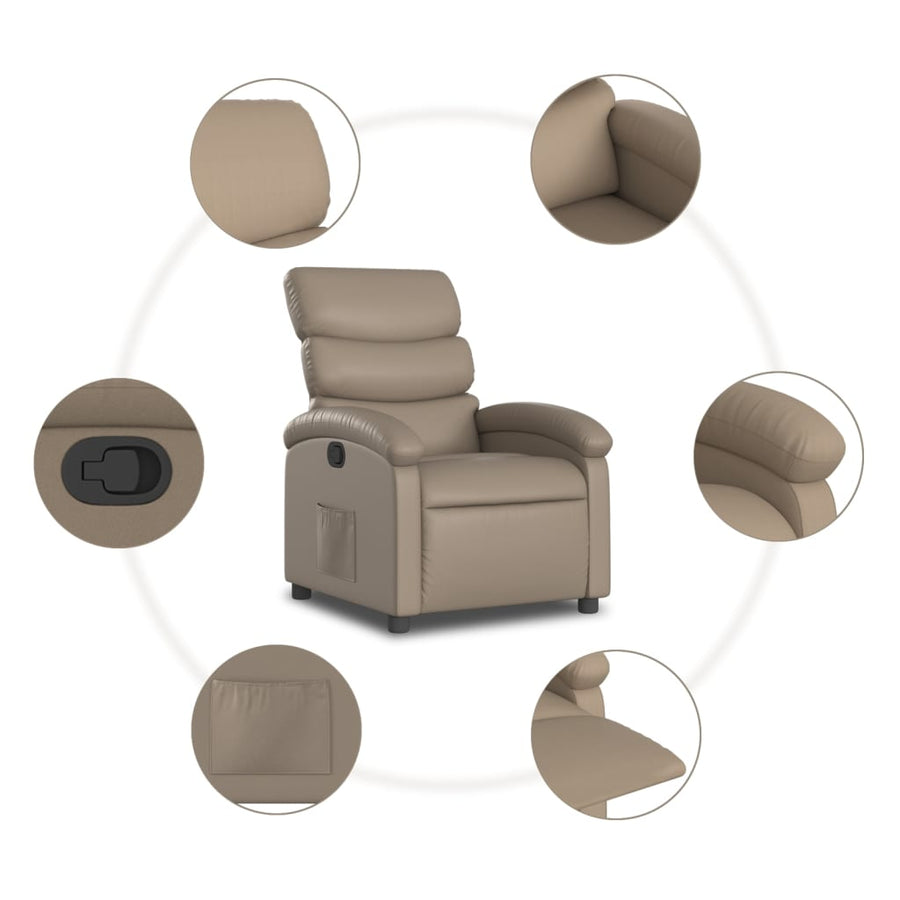 Fauteuil Verstelbaar Kunstleer Kleurig Cappuccino Nee Handmatig verstelbaar