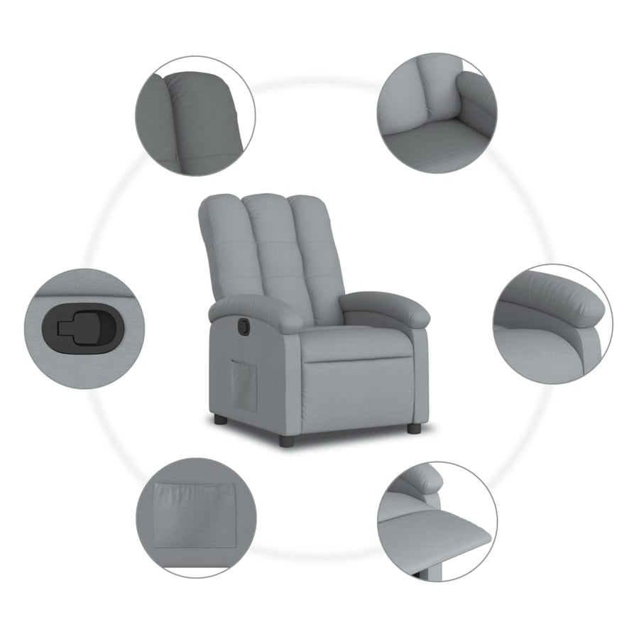 Fauteuil Verstelbaar Stof Lichtgrijs Nee Handmatig verstelbaar