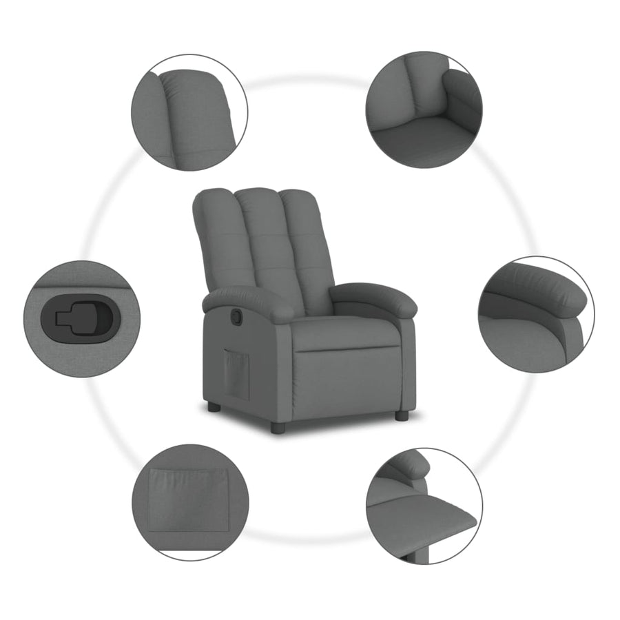 Fauteuil Verstelbaar Stof Donkergrijs Nee Handmatig verstelbaar