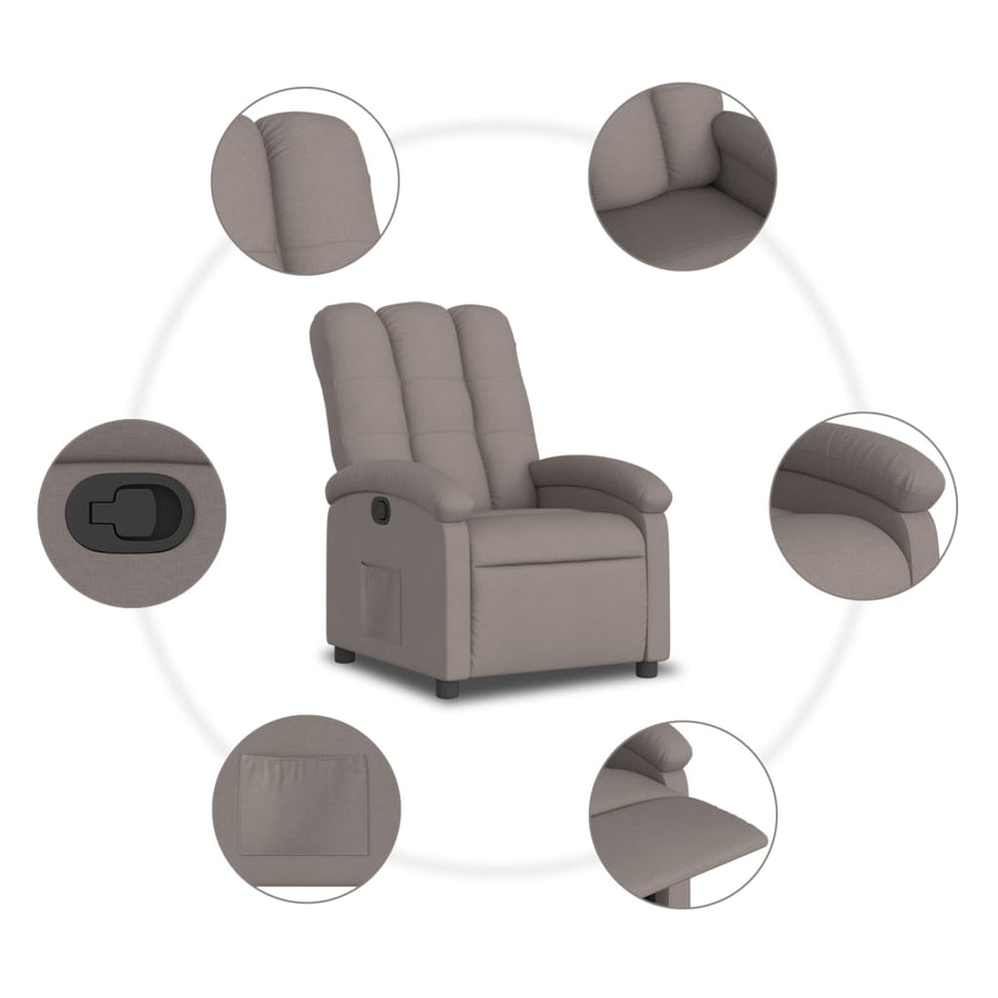 Fauteuil Verstelbaar Stof Taupe Nee Handmatig verstelbaar