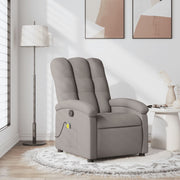 Massagestoel verstelbaar stof taupe 70x93x101 cm