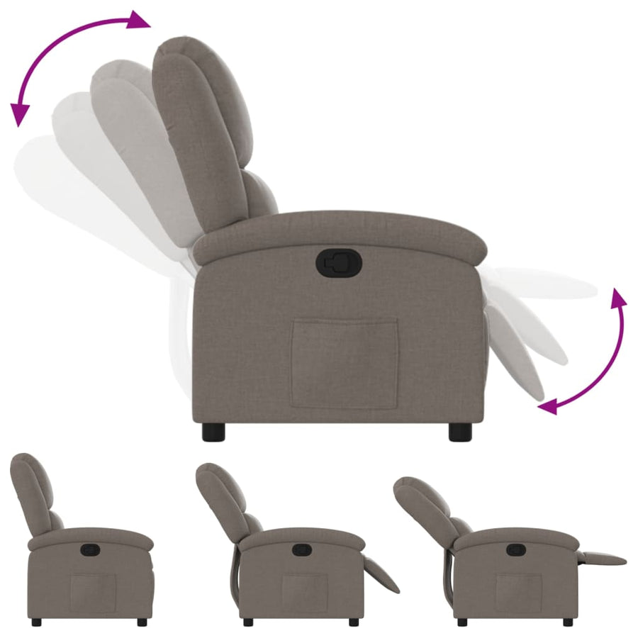 Fauteuil Verstelbaar Stof Taupe Nee Handmatig verstelbaar