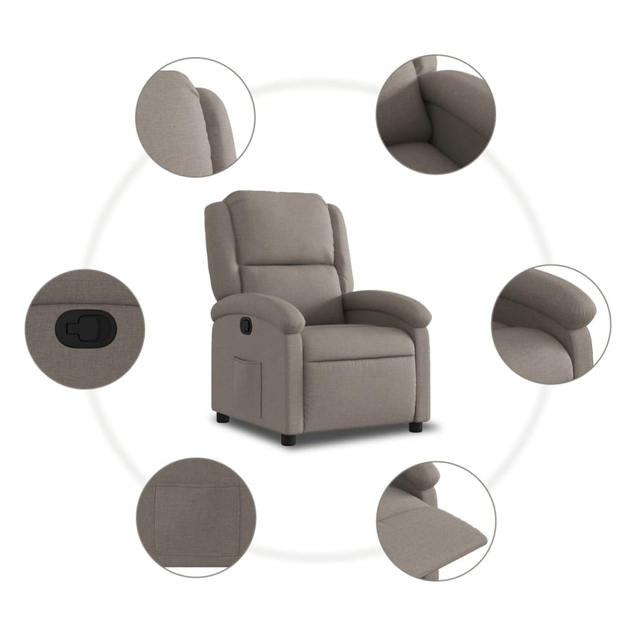 Fauteuil Verstelbaar Stof Taupe Nee Handmatig verstelbaar