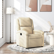 Fauteuil verstelbaar stof crèmekleurig 71x86.5x99.5 cm
