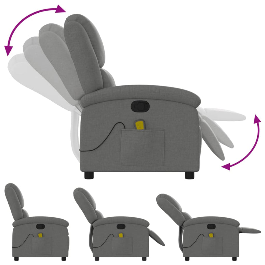 Massagestoel Verstelbaar Stof Donkergrijs Ja Handmatig verstelbaar