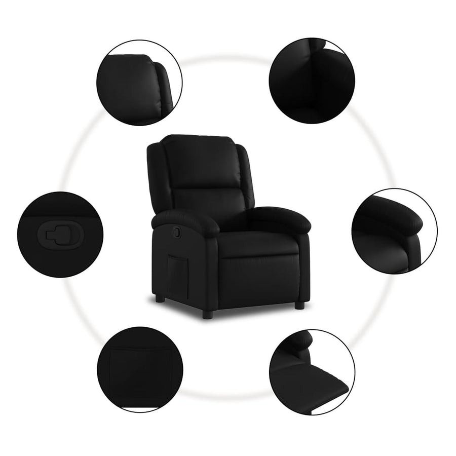 Fauteuil Verstelbaar Kunstleer Zwart Nee Handmatig verstelbaar