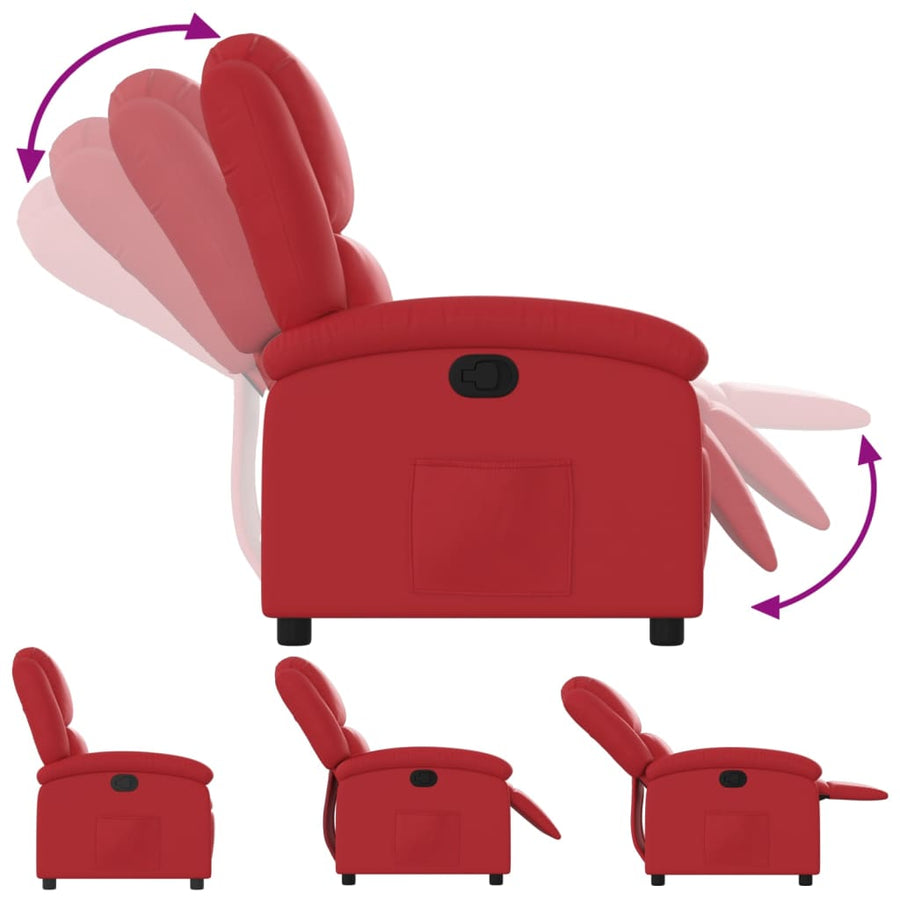 Fauteuil Verstelbaar Kunstleer Rood Nee Handmatig verstelbaar