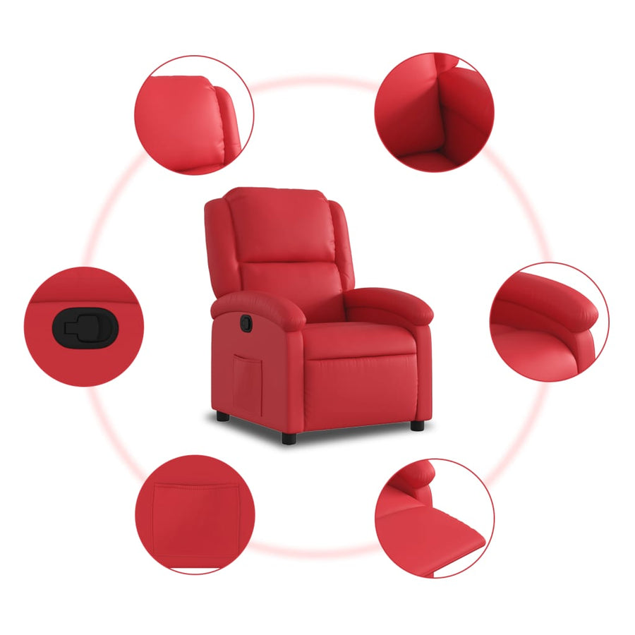 Fauteuil Verstelbaar Kunstleer Rood Nee Handmatig verstelbaar
