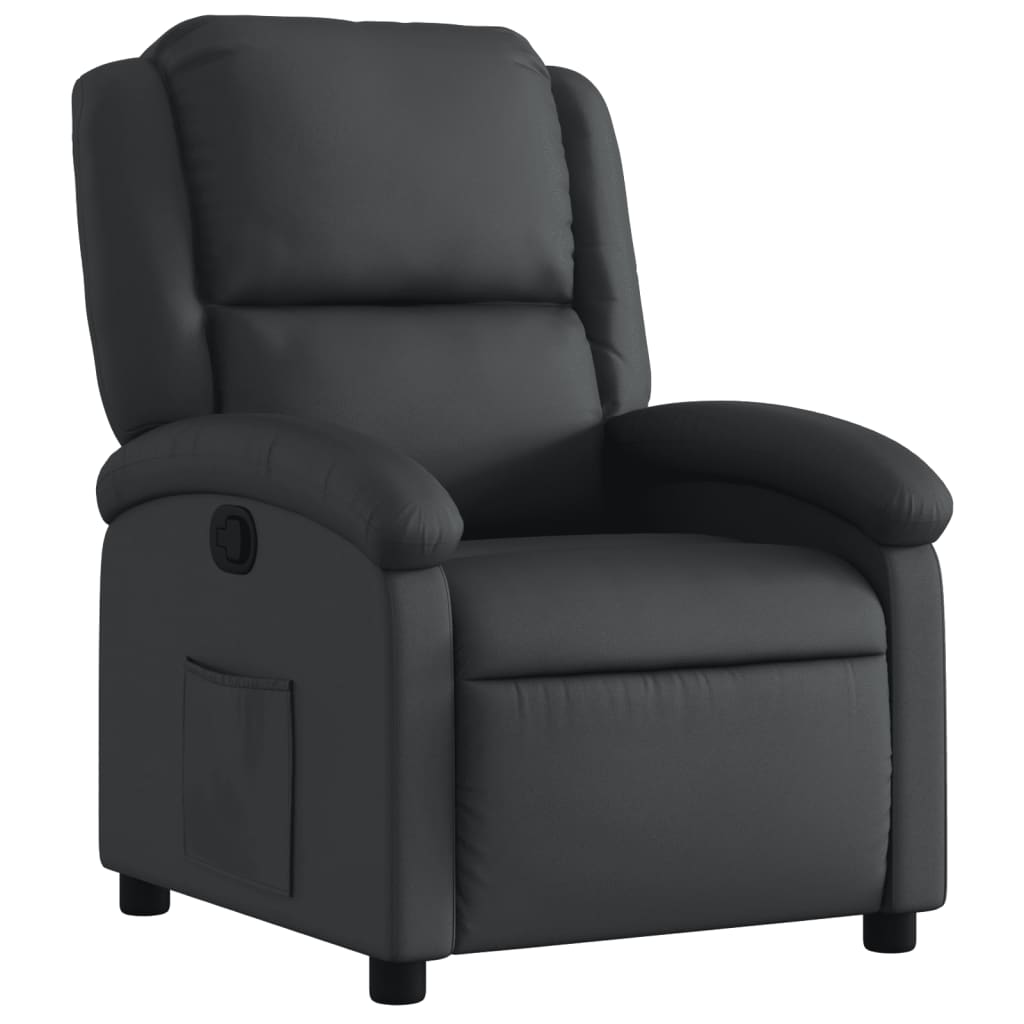 Fauteuil Echt Leer Zwart Nee Handmatig verstelbaar