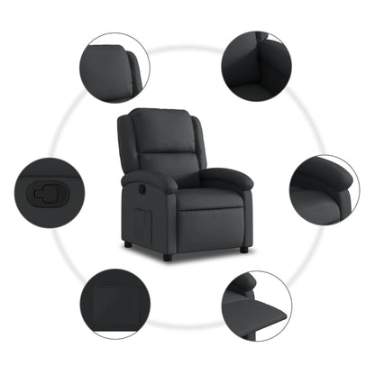 Fauteuil Echt Leer Zwart Nee Handmatig verstelbaar
