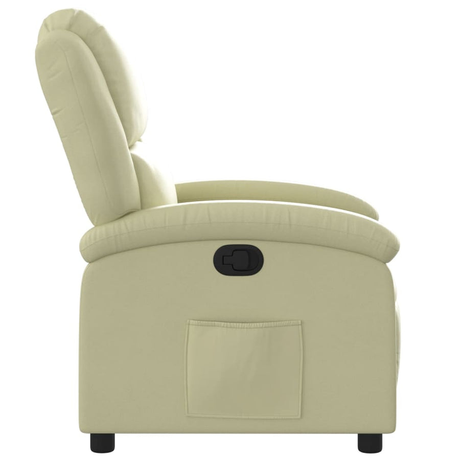 Fauteuil Echt Leer Kleurig Crème Nee Handmatig verstelbaar