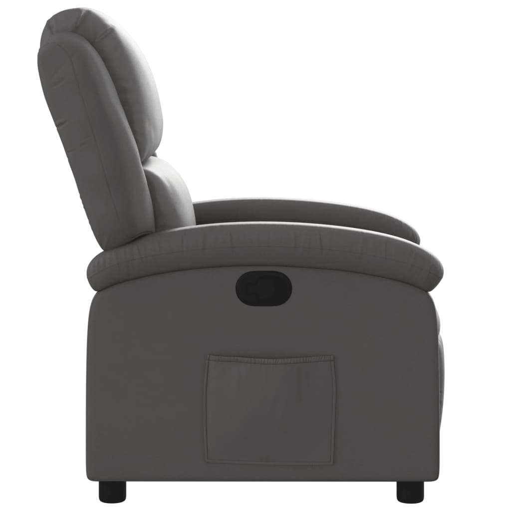 Fauteuil Echt Leer Grijs Nee Handmatig verstelbaar