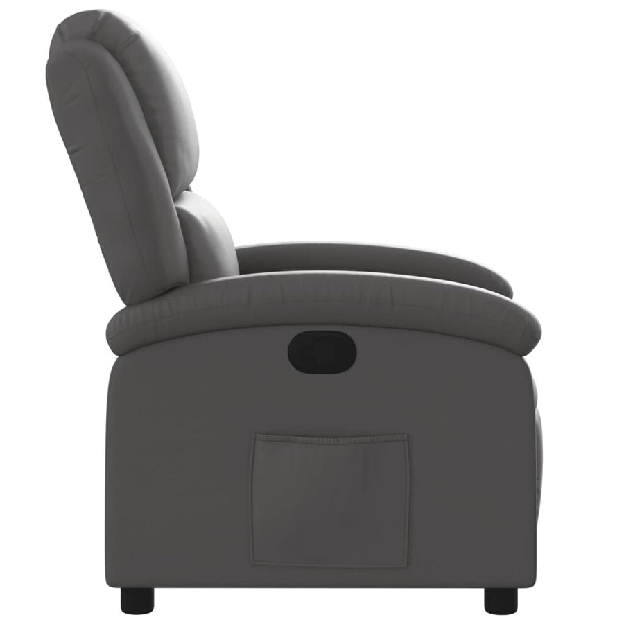 Fauteuil Echt Leer Grijs Nee Handmatig verstelbaar