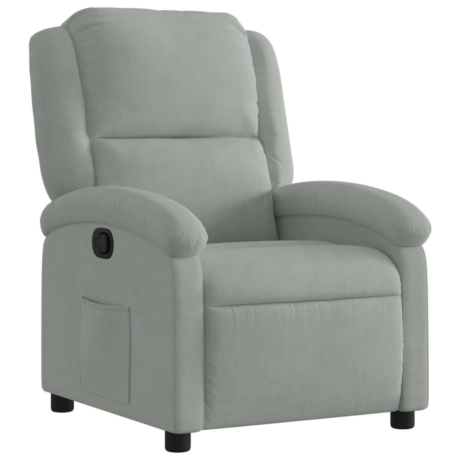 Fauteuil Verstelbaar Fluweel Lichtgrijs Nee Handmatig verstelbaar