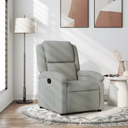 Relaxfauteuil lichtgrijs fluweel 71x86.5x99.5 cm