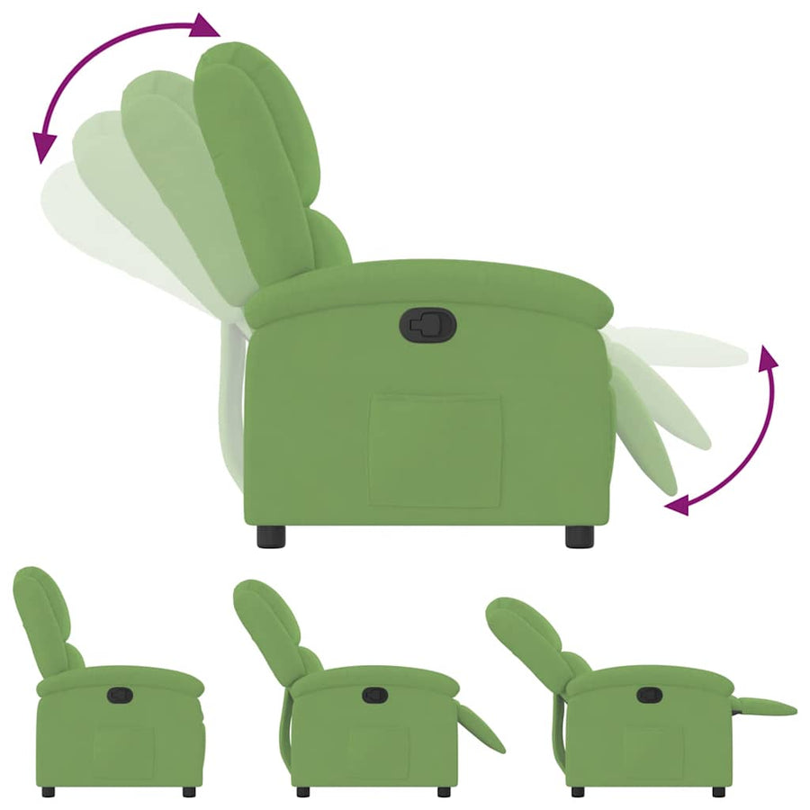 Fauteuil verstelbaar fluweel lichtgroen