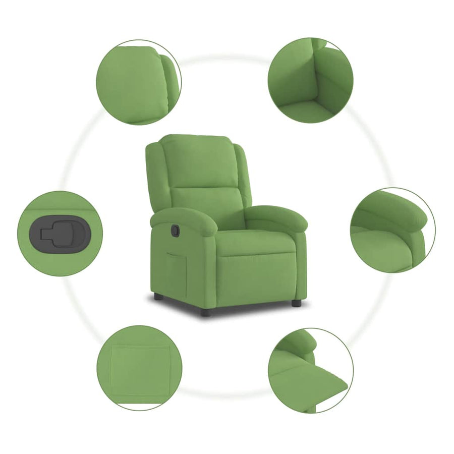 Fauteuil verstelbaar fluweel lichtgroen