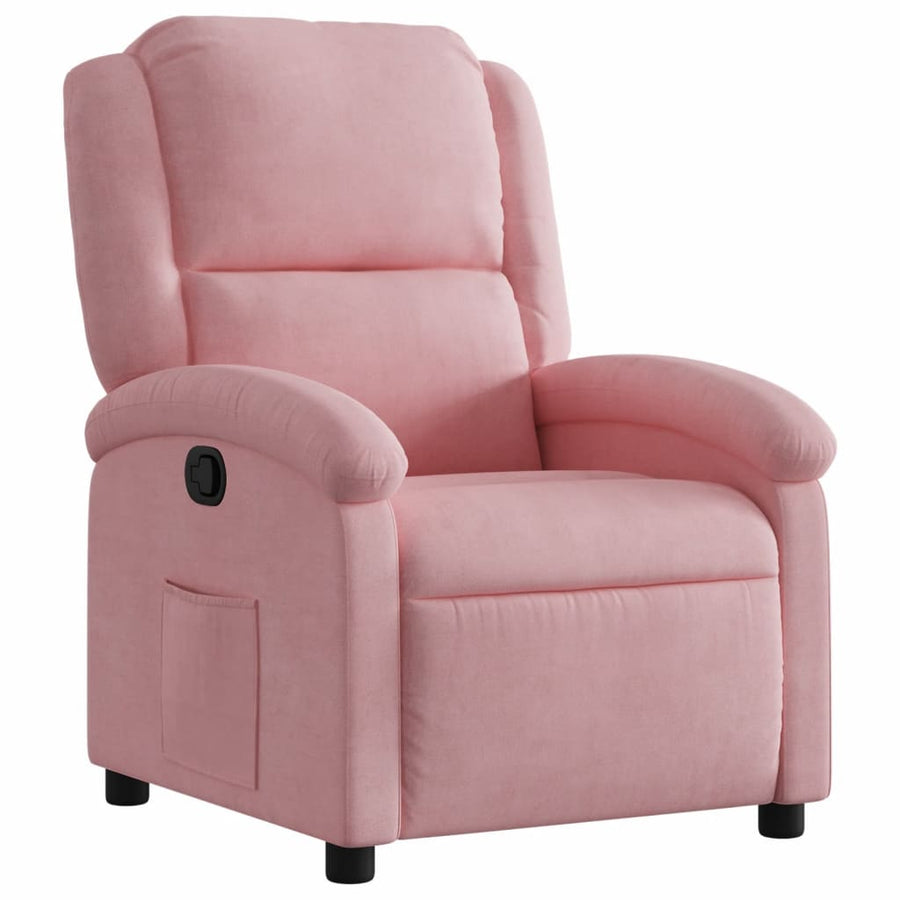 Fauteuil verstelbaar fluweel roze