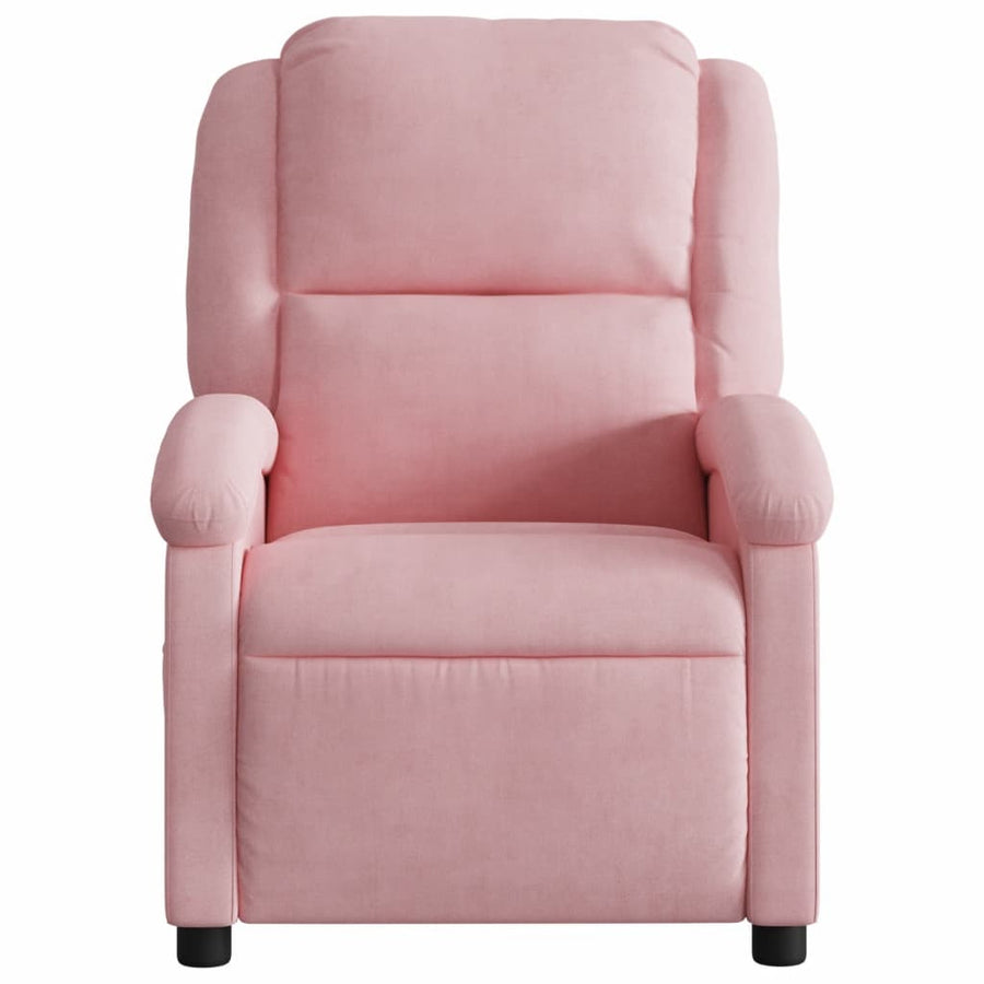 Fauteuil verstelbaar fluweel roze