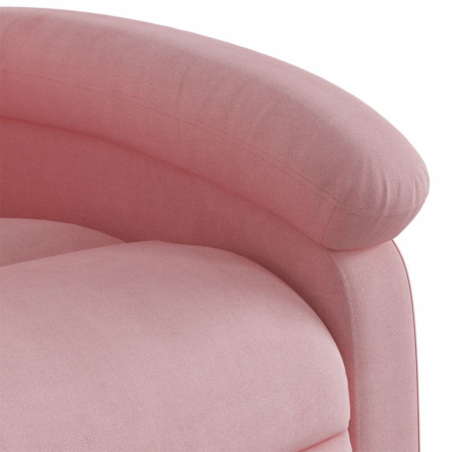 Fauteuil verstelbaar fluweel roze