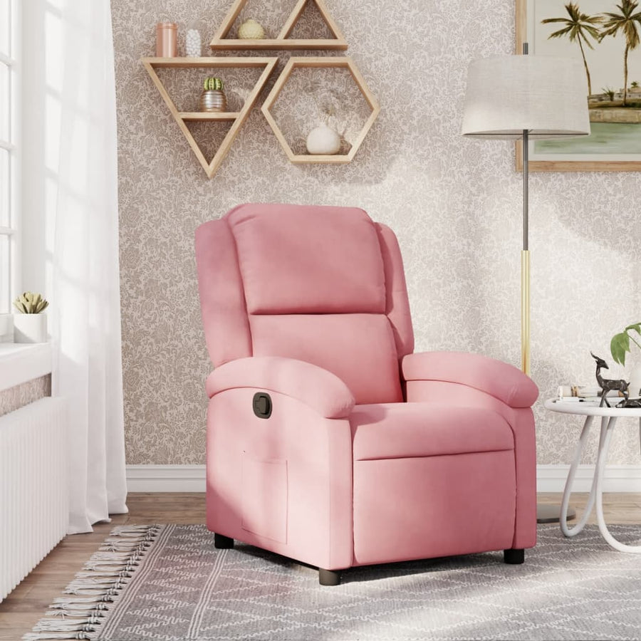 Fauteuil verstelbaar fluweel roze