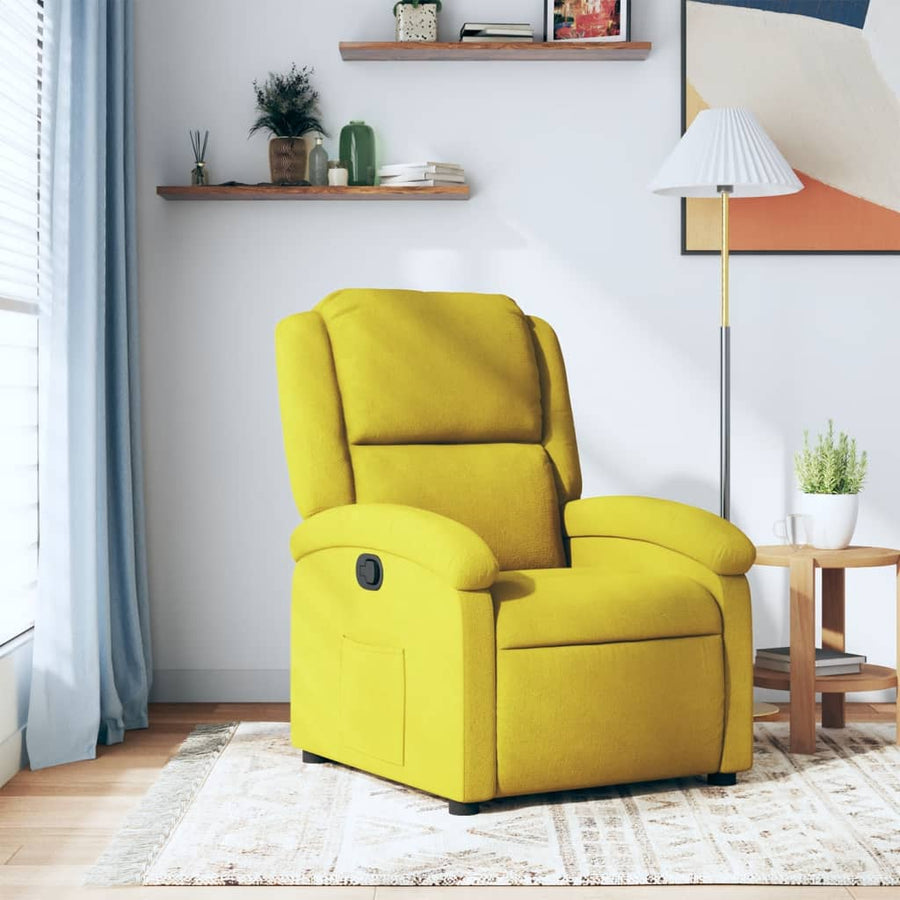 Fauteuil Verstelbaar Fluweel Geel Nee Handmatig verstelbaar