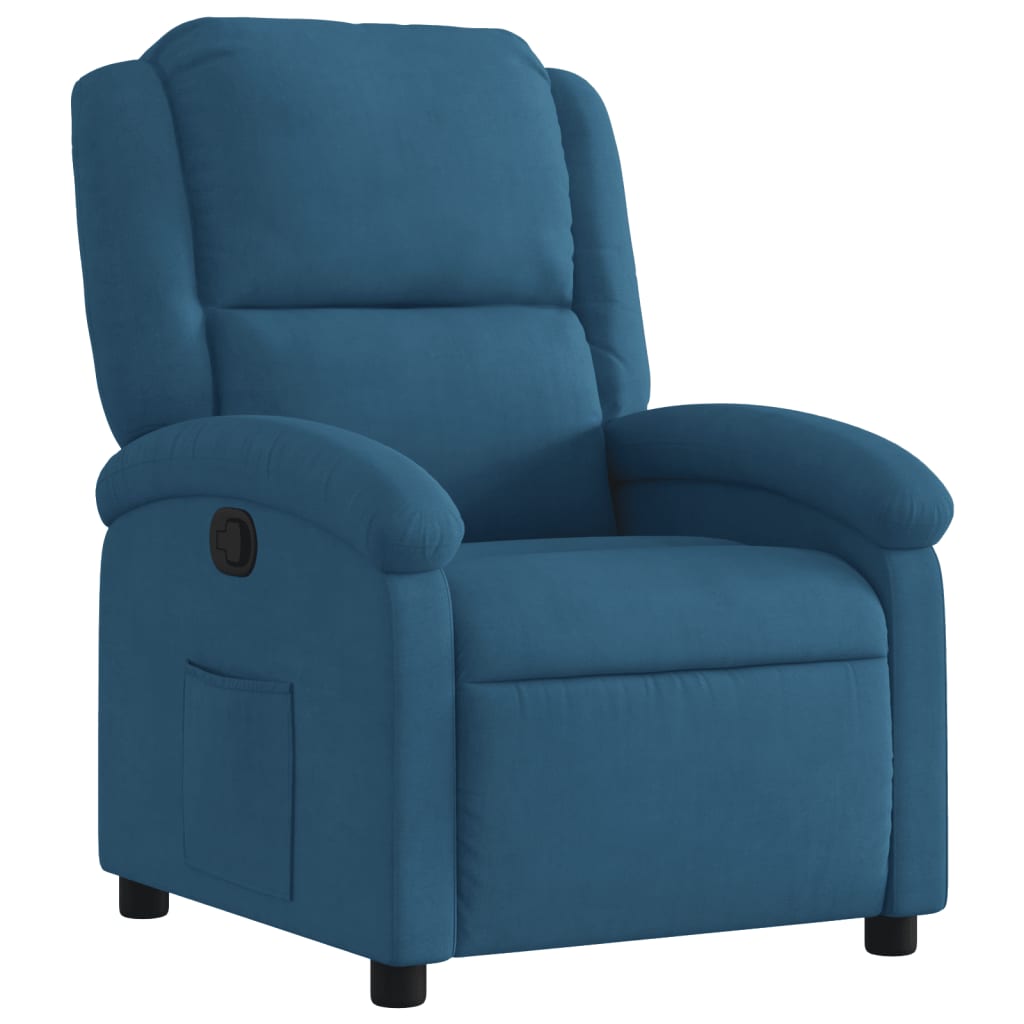 Fauteuil Verstelbaar Fluweel Blauw 1 Nee