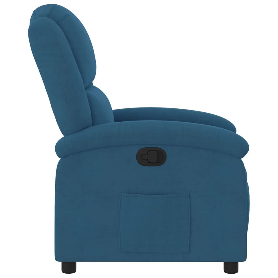 Fauteuil Verstelbaar Fluweel Blauw 1 Nee