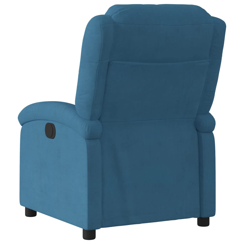 Fauteuil Verstelbaar Fluweel Blauw 1 Nee