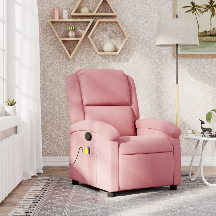 Massagestoel verstelbaar fluweel roze
