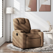 Fauteuil verstelbaar stof bruin 74x88x97 cm