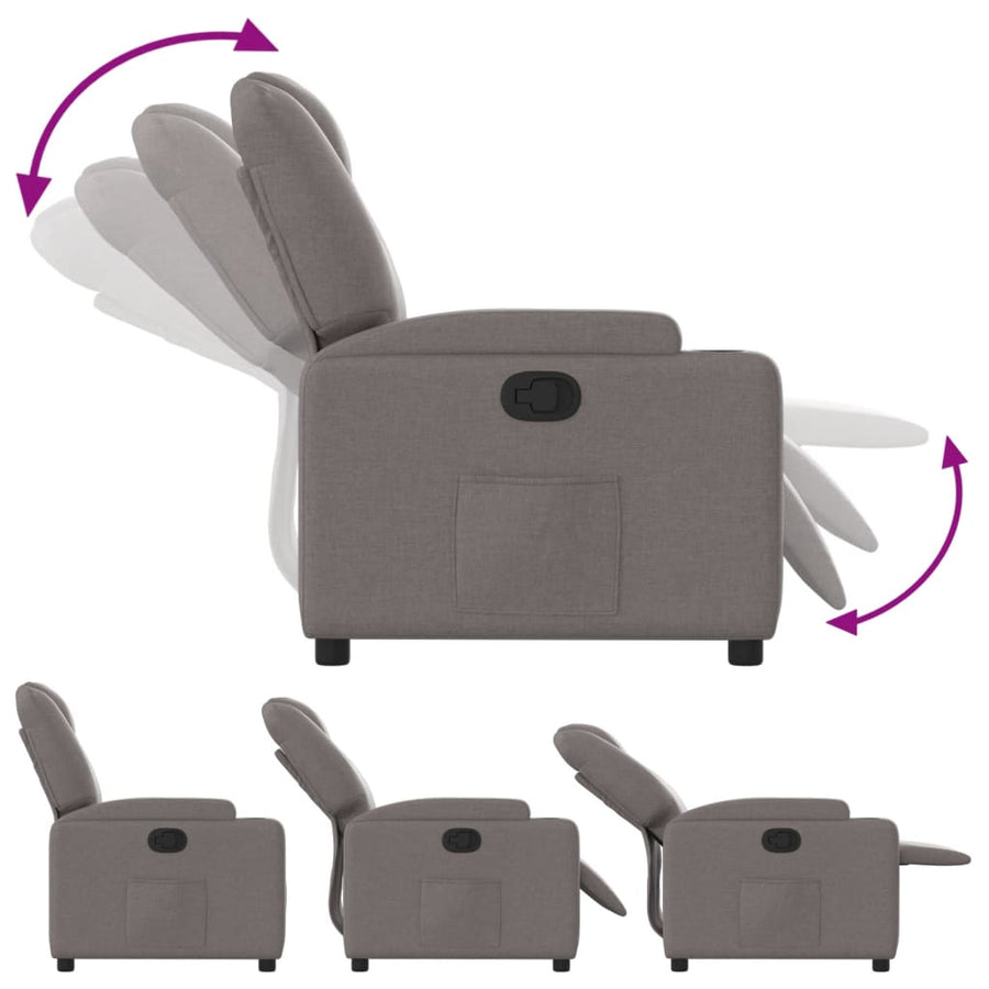 Fauteuil Verstelbaar Stof Taupe 1 Nee Handmatig verstelbaar