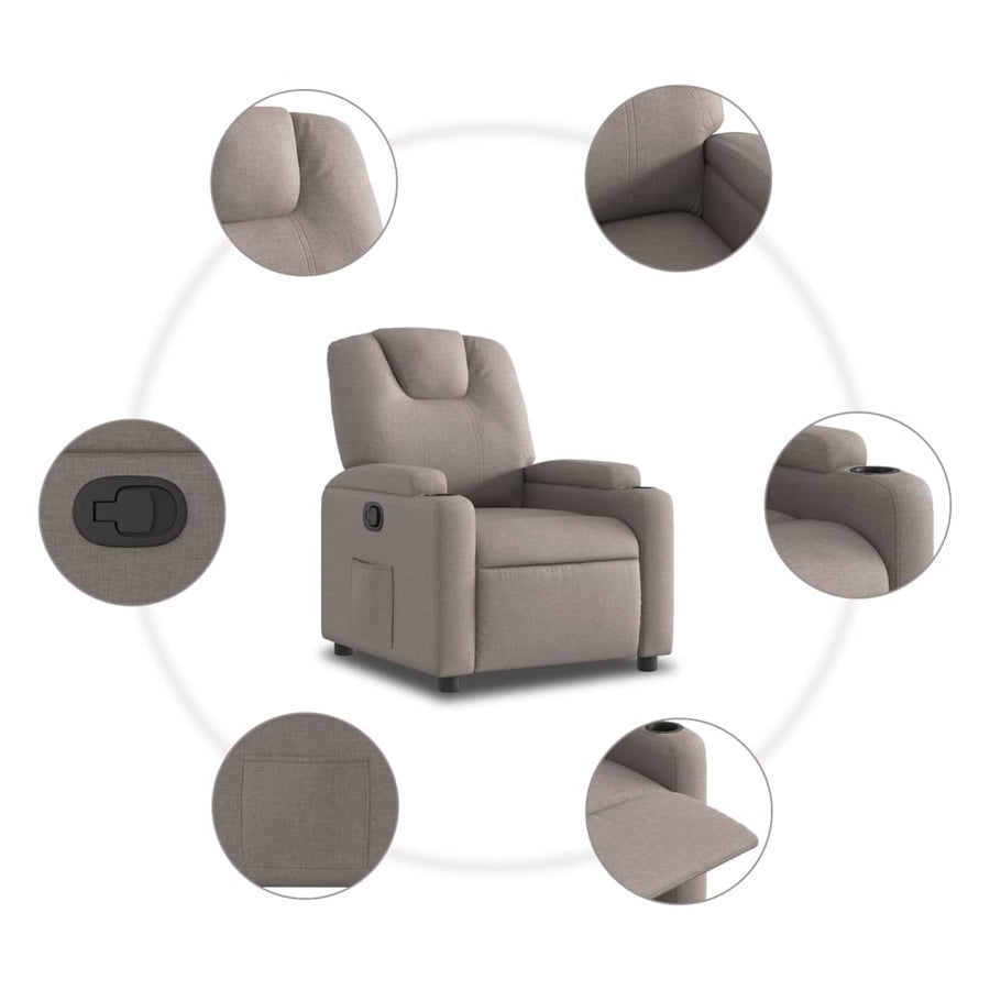 Fauteuil Verstelbaar Stof Taupe 1 Nee Handmatig verstelbaar