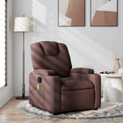 Adjustable Massage Chair Fabric Dark Brown