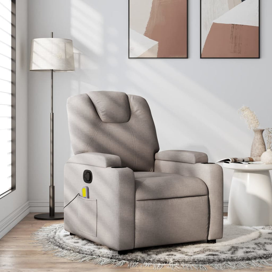 Massagestoel verstelbaar stof taupe