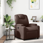 Fauteuil verstelbaar kunstleer bruin 74x88x97 cm