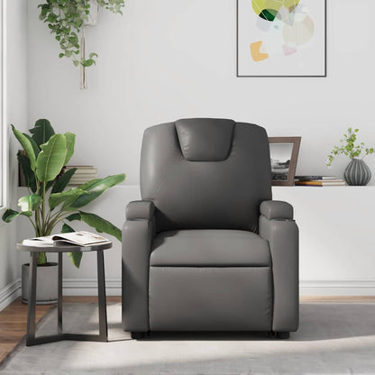Fauteuil verstelbaar kunstleer grijs