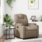 Adjustable Massage Recliner in Cappuccino Faux Leather