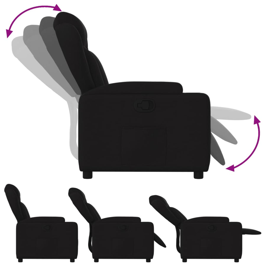 Fauteuil Verstelbaar Stof Zwart Nee Handmatig verstelbaar