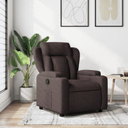 Fauteuil verstelbaar stof donkerbruin 77x94x100 cm