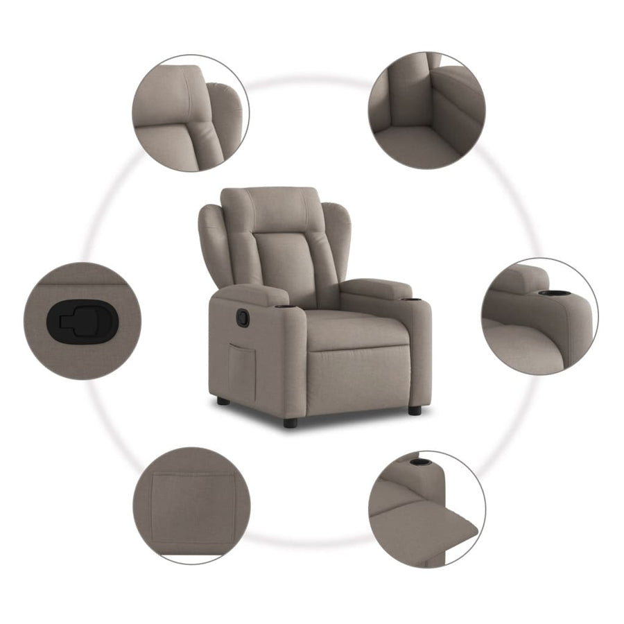 Fauteuil Verstelbaar Stof Taupe Nee Handmatig verstelbaar