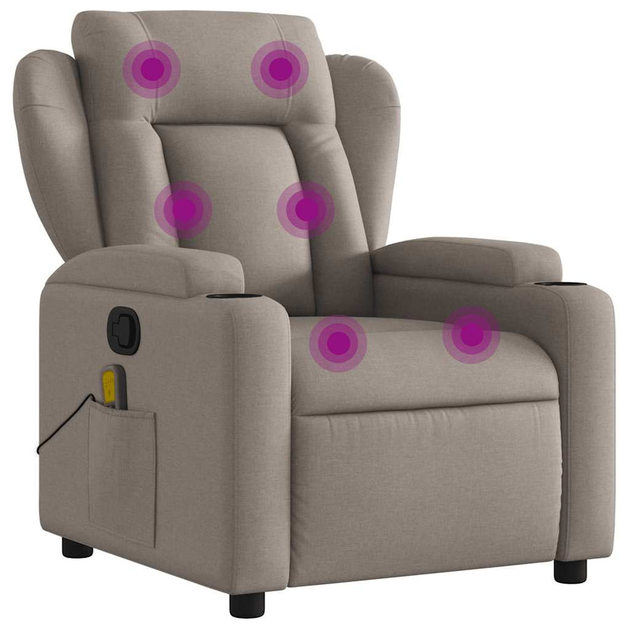 Massagestoel Taupe Stof