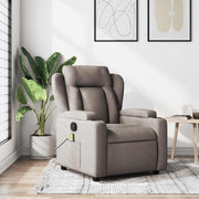 Massagestoel taupe stof handmatig verstelbaar