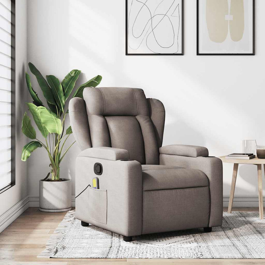 Massagestoel Taupe Stof