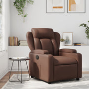 Fauteuil verstelbaar kunstleer bruin 77x94x100 cm