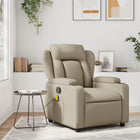 Adjustable Massage Recliner in Cappuccino Faux Leather
