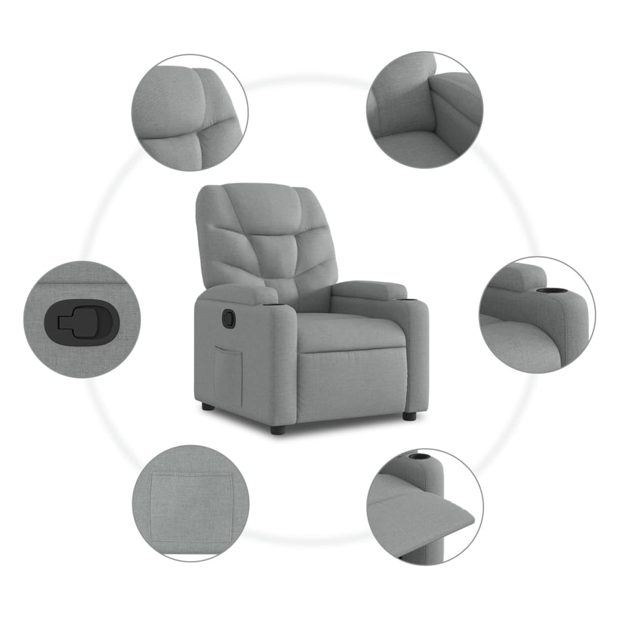 Fauteuil Verstelbaar Stof Lichtgrijs Nee Handmatig verstelbaar
