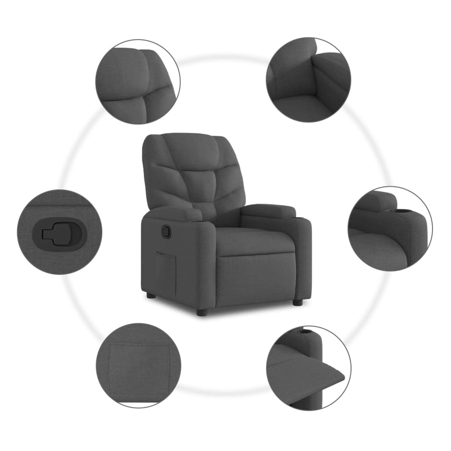 Fauteuil Verstelbaar Stof Donkergrijs Nee Handmatig verstelbaar