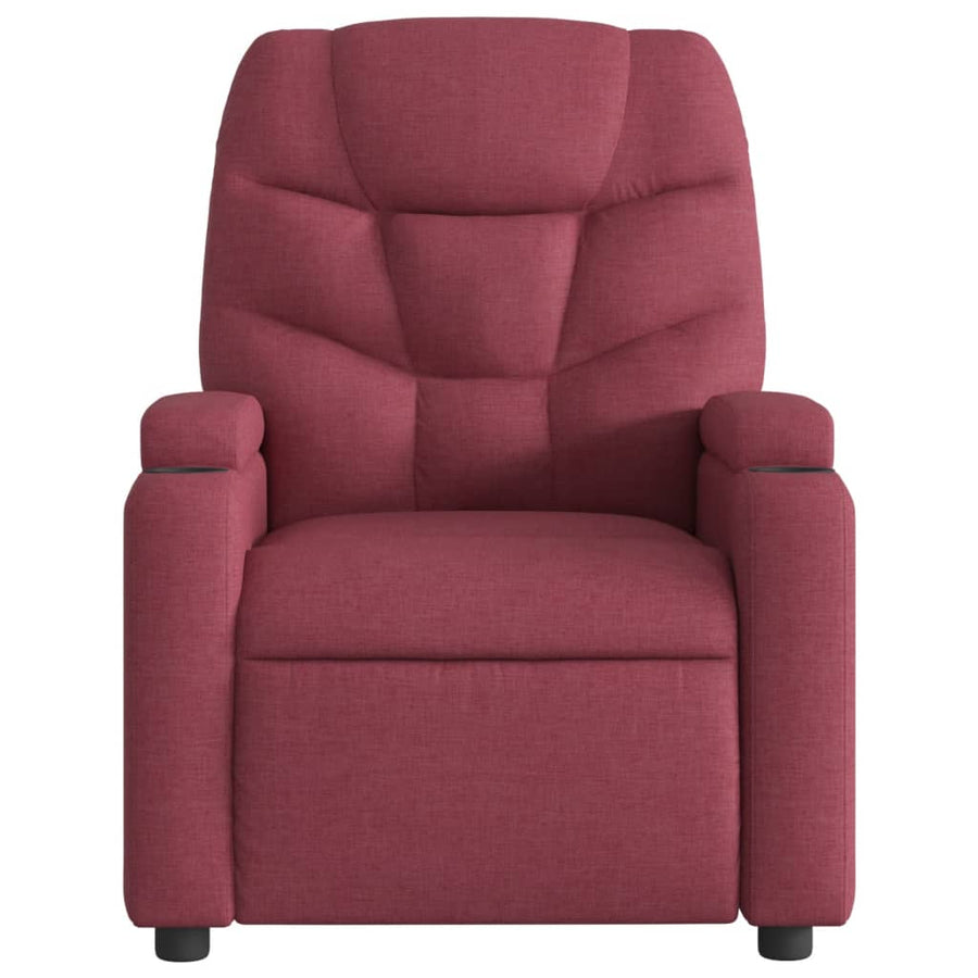 Fauteuil verstelbaar stof wijnrood