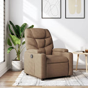 Fauteuil verstelbaar stof bruin 74x89x100 cm